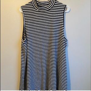 Ava & Viv Stripes Mock Turtle Neck Top - PLUS SIZE